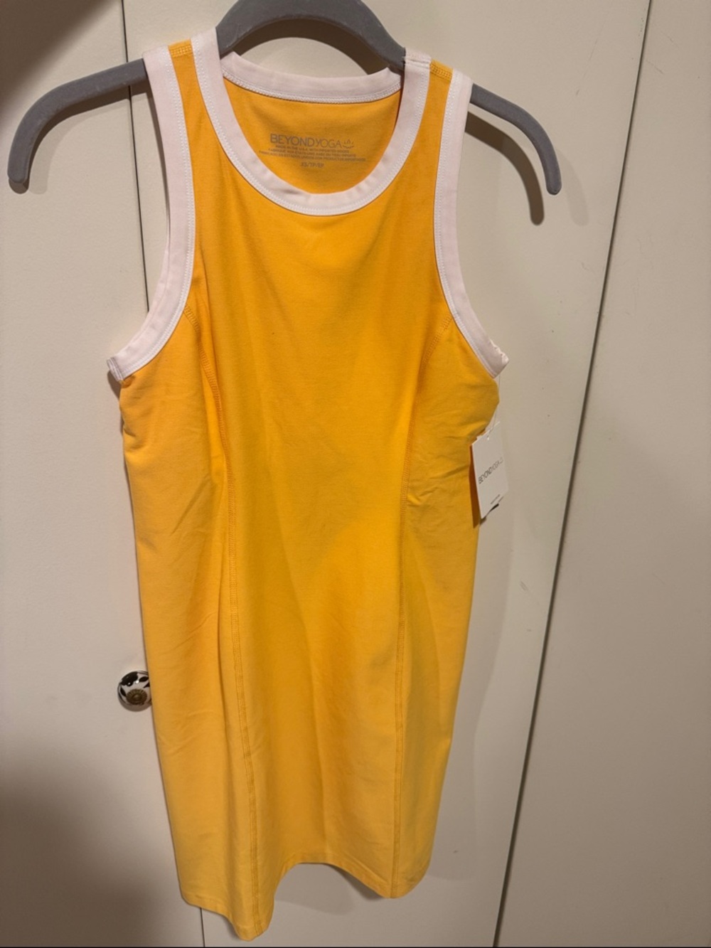 Beyond Yoga Yellow Tank Dress with White Trim